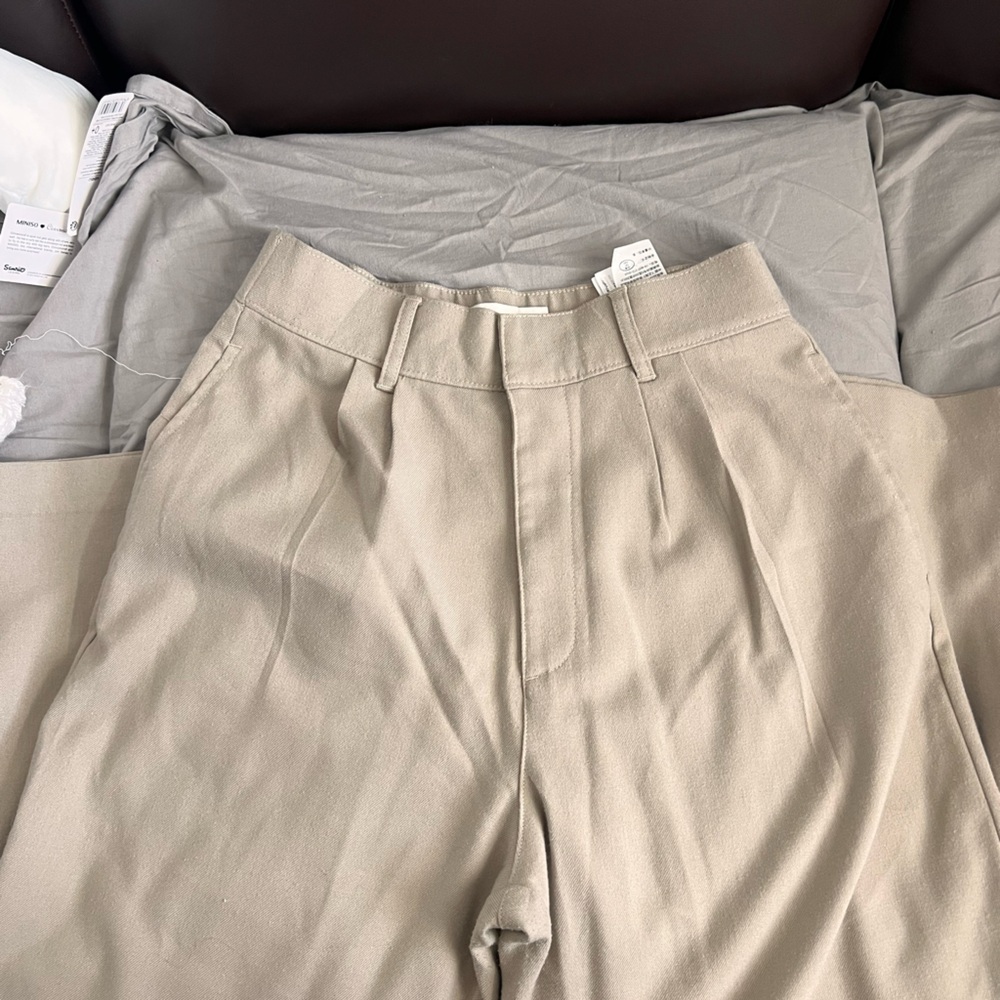Abercrombie and Fitch Beige Wide Leg Trousers